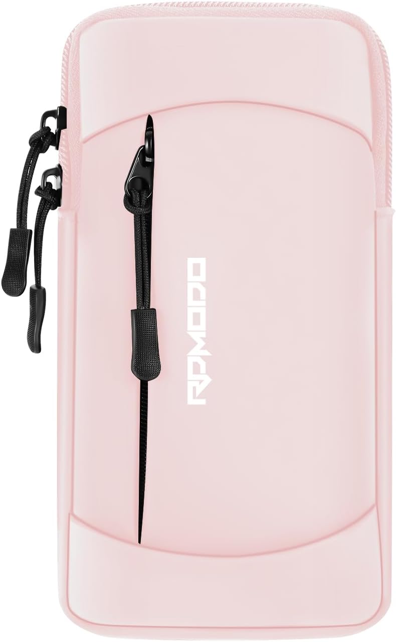 RDMODO Running Armband Phone Holder for iPhone 16 15 14 13 12 Pro Max Samsung Galaxy Ultra，Waterproof Phone Arm Bands for Running Jogging，Lightweight Gym Cell Phone Holder for Women Men 7.5 Inch（Pink） - Image 1